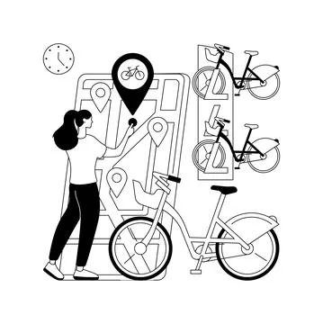 Bike sharing abstract concept vector illustration. Stock Illustration