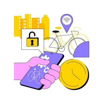 Bike sharing abstract concept vector illustration. Stock Illustration
