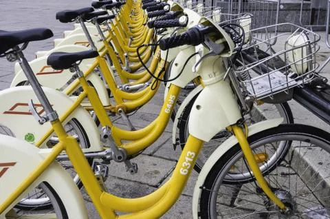 Bike sharing for a better life Stock Photos