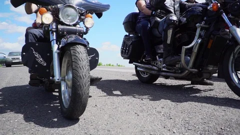 The bike is on the side of the road Stock Footage 110784423