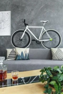 Bike on sofa Stock-Fotos
