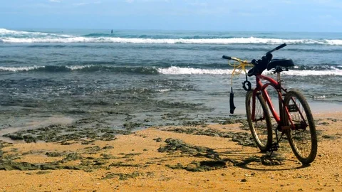 Bike &amp; Surf Stock Footage 94429764