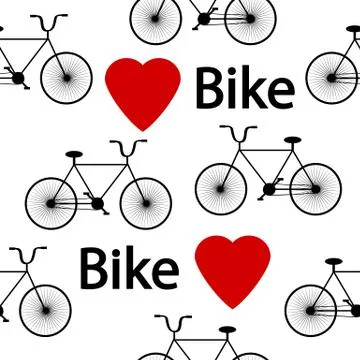 Bike symbol seamless pattern. Stock Illustration