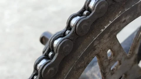 Bike three chain ring crankset with chain Stock Footage 234933873