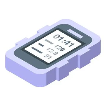Bike time computer icon isometric vector. Energy display 스톡 일러스트