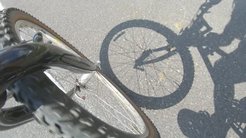 Bike Tire &amp; Shadow Stock Footage 135774717