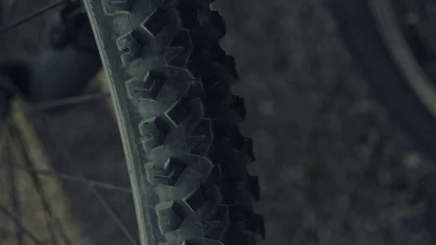 Bike tire in slow motion Stock Footage 80710873