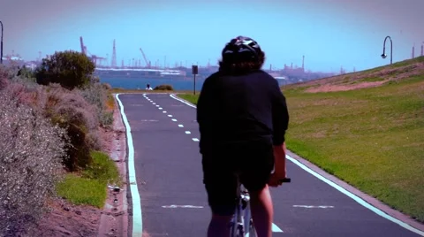 Bike Track Reverse Stock Footage 45645488