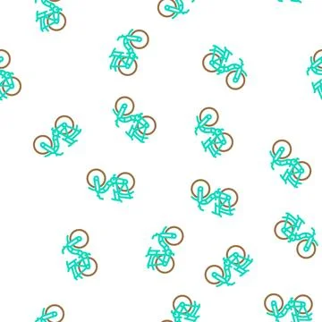 Bike transport vector seamless pattern Stock Illustration