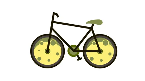 Bike two wheels moon  background 4k video. Stockbeeldmateriaal 145540237
