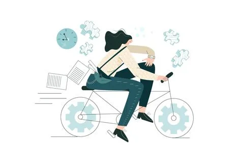 Bike to work Stock Illustration