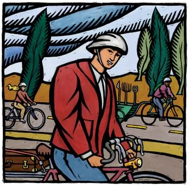 Bike To Work Illustration Stock Illustration
