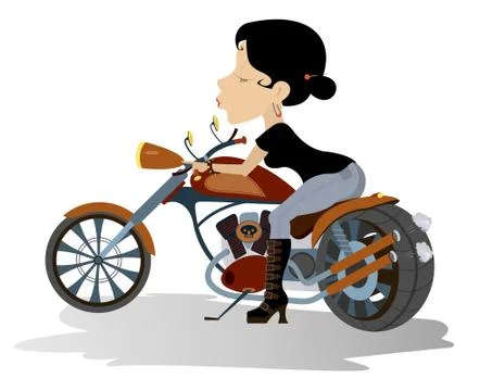 Biker babe Stock Illustration