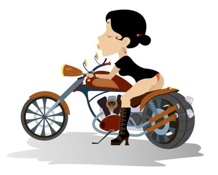 Biker babe isolated Stock Illustration