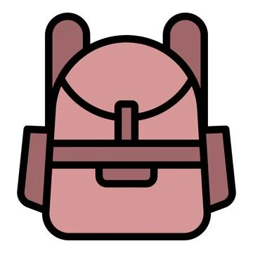 Biker backpack icon vector flat Stock Illustration