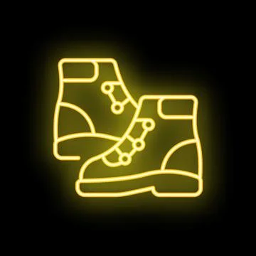 Biker boots icon neon vector Stock Illustration