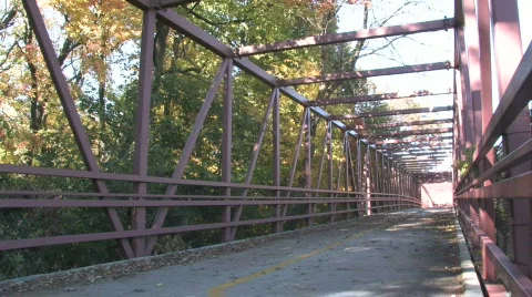 Biker on Bridge Stock Footage 279117
