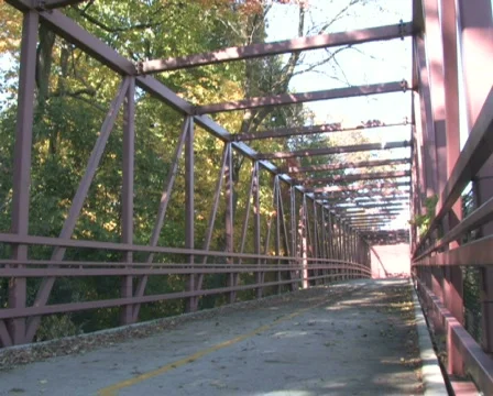 Biker on Bridge Stock Footage 282799