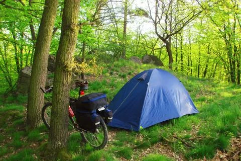 Biker camp Stock Photos
