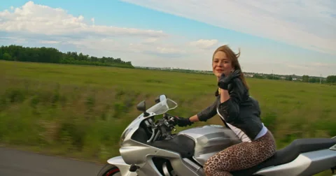 Woman Biker Chick Stock Videos – Royalty-Free HD & 4K Videos
