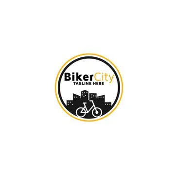 Biker city vector logo design template inspiration Stock Illustration