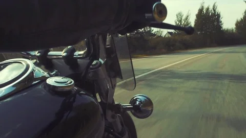 Biker on the country road tripping Stock Footage 80914222