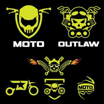 Biker emblem logo set Ilustración de archivo