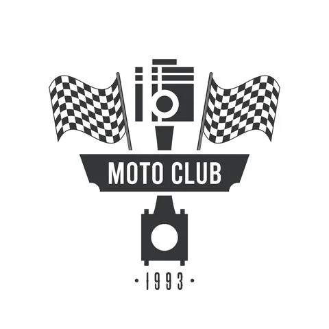 Biker emblem piston Illustrazione stock