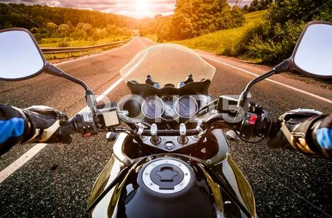 Biker First-person view Stock Photos
