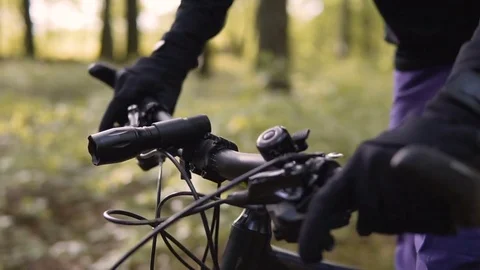 Biker in the Forest Stock Footage 75565184