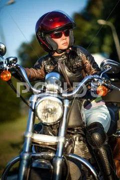 Biker girl Stock Photos