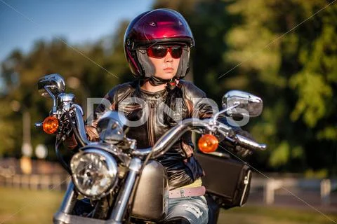 Biker girl Stock Photos