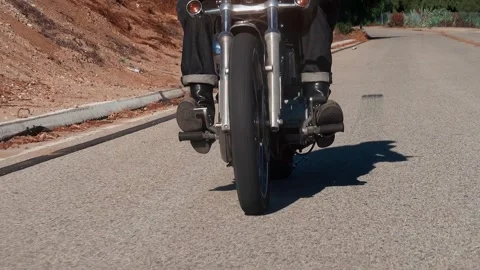Biker on a motorcycle Stock Footage 336166362