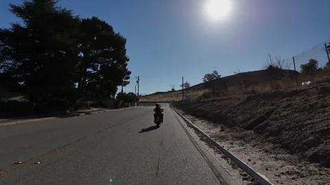 Biker on a motorcycle Stock Footage 336166395