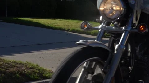 Biker on a motorcycle Stock Footage 336166408