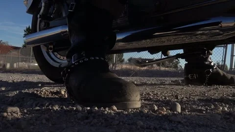 Biker on a motorcycle Stock Footage 336166450