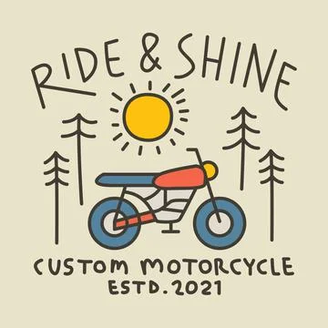 Biker nature line badge patch pin graphic illustration vector art t-shirt des 스톡 일러스트