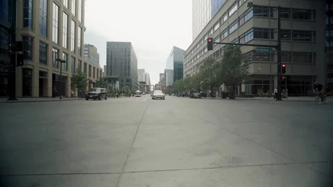 Biker Races Through Streets 스톡 동영상 105873637