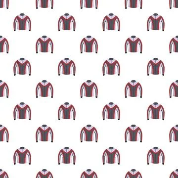 Biker racing jacket seamless pattern on white background Stock Illustration