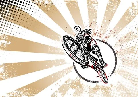 Biker retro poster background Stock Illustration