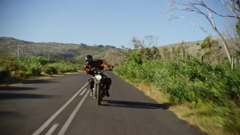Biker riding on asphalt Stock Footage 279271772