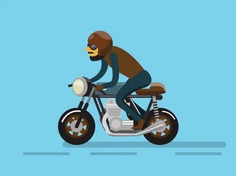 Biker riding motorcycle. Stock Illustration