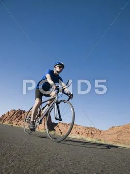 Biker on the road Stock Photos