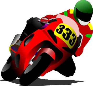Biker on the road. Vector illustration Illustrazione stock