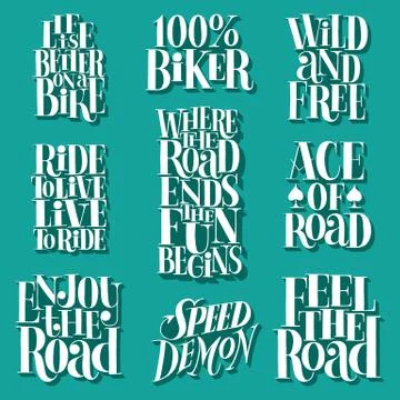 Biker set Stock Illustration