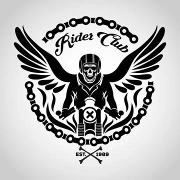Biker Skull logo Stock Illustration