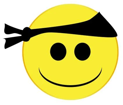 Biker Smile Face Button Isolated Stock Illustration