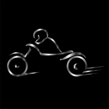 Biker speeding up on the road Stock Illustration