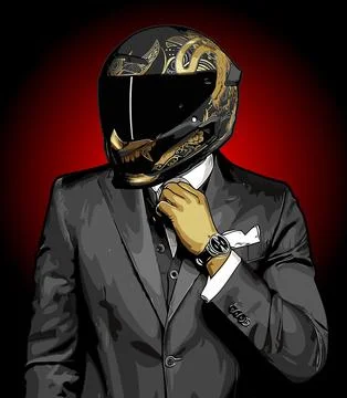 Biker in a suit vector template Stock Illustration