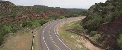 Biker in Texas Desert Stock Footage 185791558